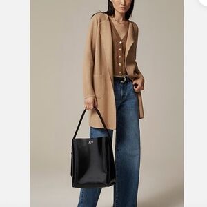 J Crew Juliette Women Duster Cardigan Sweater Blazer Sz S Linen Business‎ City